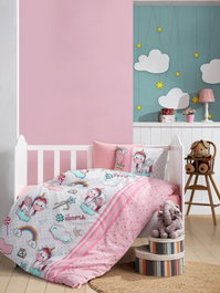 L'essentiel linge de maison Unicorn v2 - Pink Juego de funda nórdica para bebé